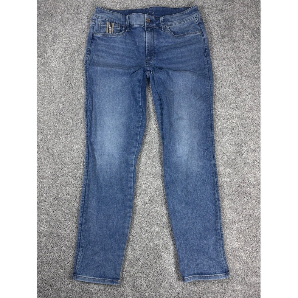 White House Black Market The Slim Crew Jeans Mid Rise Blue Wash Size 8